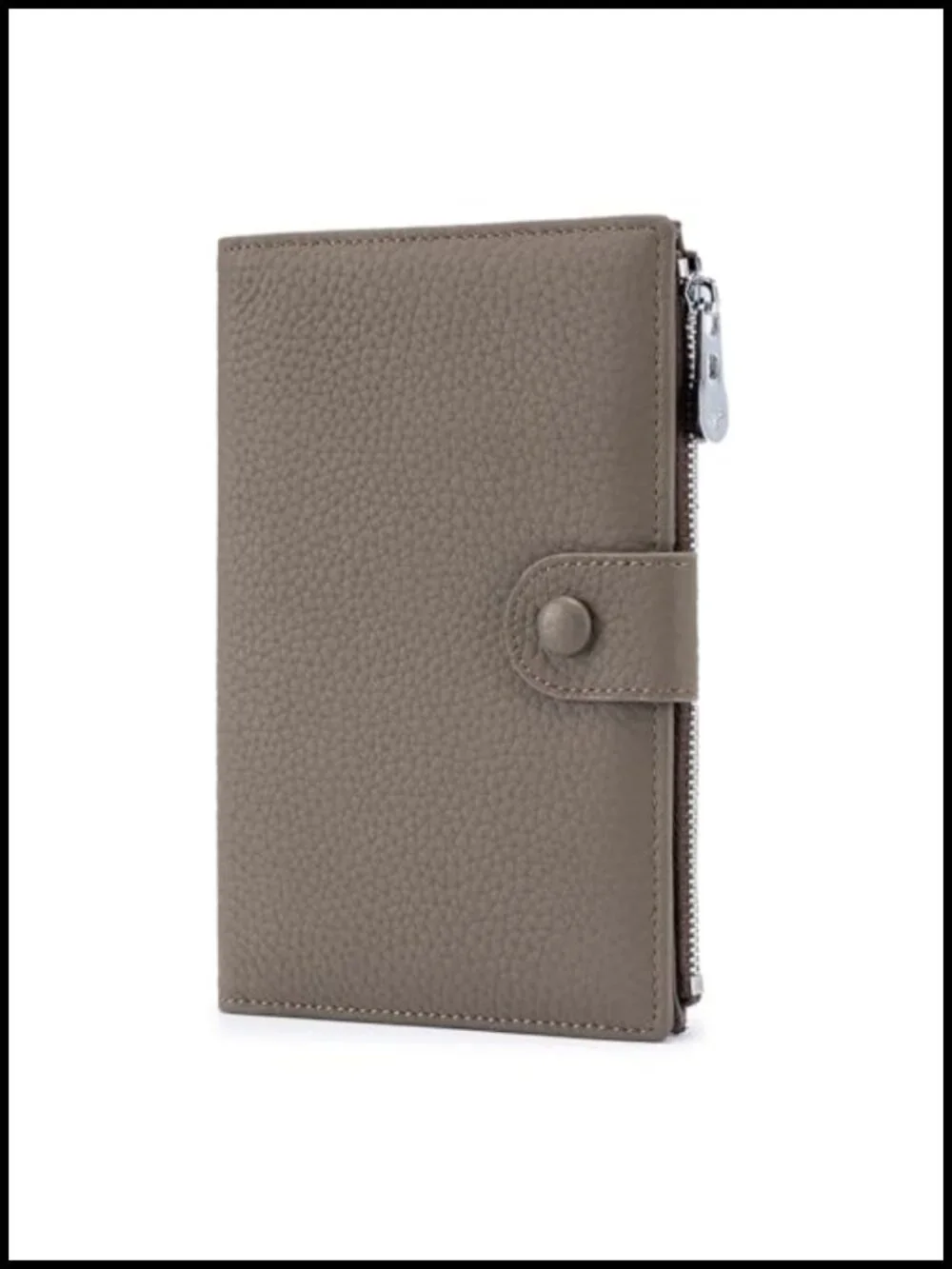 Genuine Leather RFID Blocking Passport Holder with Zipper Pocket, Travel